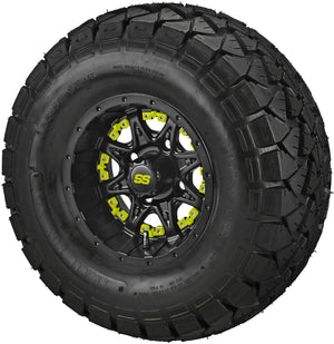10" Revenge Matte Black Wheels on 22x10.00-10 Trail Fox A/T Tires