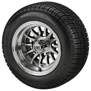 14-Spoke Black & Machined on 205/50-10 Low Pro Tire