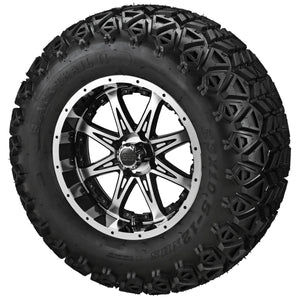 12" Revenge Black/Machined Wheel on Black Trail Wheels w/Colored Inserts