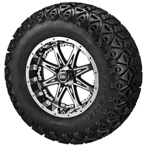 12" Revenge Black/Machined Wheel on Black Trail Wheels w/Colored Inserts
