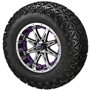 12" Revenge Black/Machined Wheel on Black Trail Wheels w/Colored Inserts
