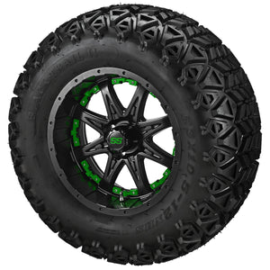 12" Revenge Matte Black Wheel on Black Trail Wheels w/Colored Inserts