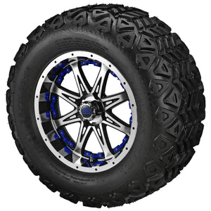 12" Revenge Black/Machined Wheel on Black Trail Wheels w/Colored Inserts