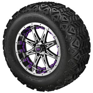 12" Revenge Black/Machined Wheel on Black Trail Wheels w/Colored Inserts