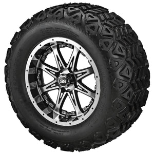 12" Revenge Black/Machined Wheel on Black Trail Wheels w/Colored Inserts