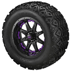 12" Revenge Matte Black Wheel on Black Trail Wheels w/Colored Inserts