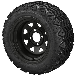 12" Steel Spoked Black on Black Trail Tire & Wheel Combos