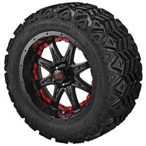 12" Revenge Matte Black Wheel on Black Trail Wheels w/Colored Inserts