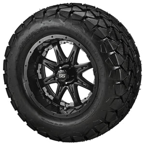 12" Revenge Matte Black Wheel on 22x10.00-12 Trail Fox A/T Tires w/Colored Inserts