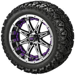 12" Revenge Black/Machined Wheels on Sierra Classic Tires Combo