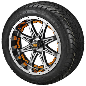 12" Revenge Black/Machined Wheel on LSI Elite Tires w/Colored Inserts