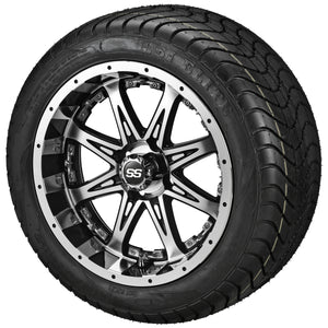 12" Revenge Black/Machined Wheel on LSI Elite Tires w/Colored Inserts