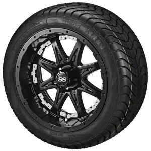 12" Revenge Matte Black Wheel on LSI Elite Tires w/Colored Inserts