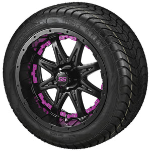 12" Revenge Matte Black Wheel on LSI Elite Tires w/Colored Inserts