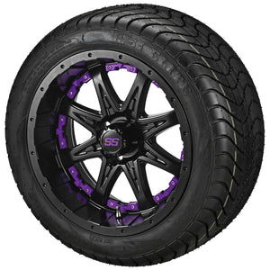 12" Revenge Matte Black Wheel on LSI Elite Tires w/Colored Inserts