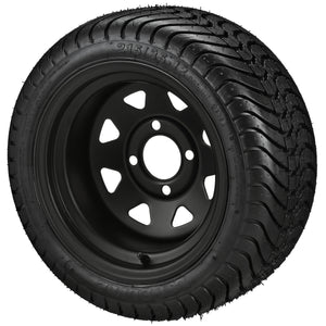 12" Steel Spoked Black on LSI Elite Tire & Wheel Combos