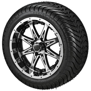 12" Revenge Black/Machined Wheel on LSI Elite Tires w/Colored Inserts