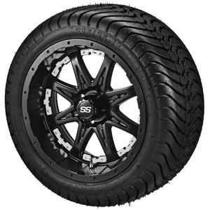 12" Revenge Matte Black Wheel on LSI Elite Tires w/Colored Inserts
