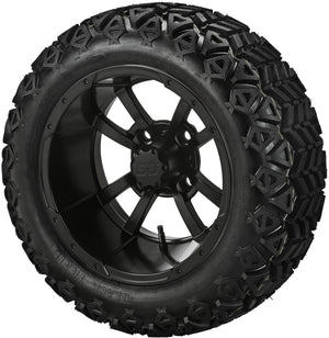 14" Maltese Cross Wheels on 23x10.00-14 Black Trail Tires Combo