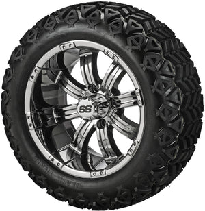 14" Casino Wheels on 23x10.00-14 Black Trail Tire Combo