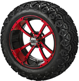 14" Maltese Cross Wheels on 23x10.00-14 Black Trail Tires Combo