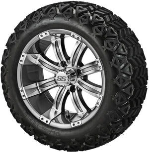 14" Casino Wheels on 23x10.00-14 Black Trail Tire Combo