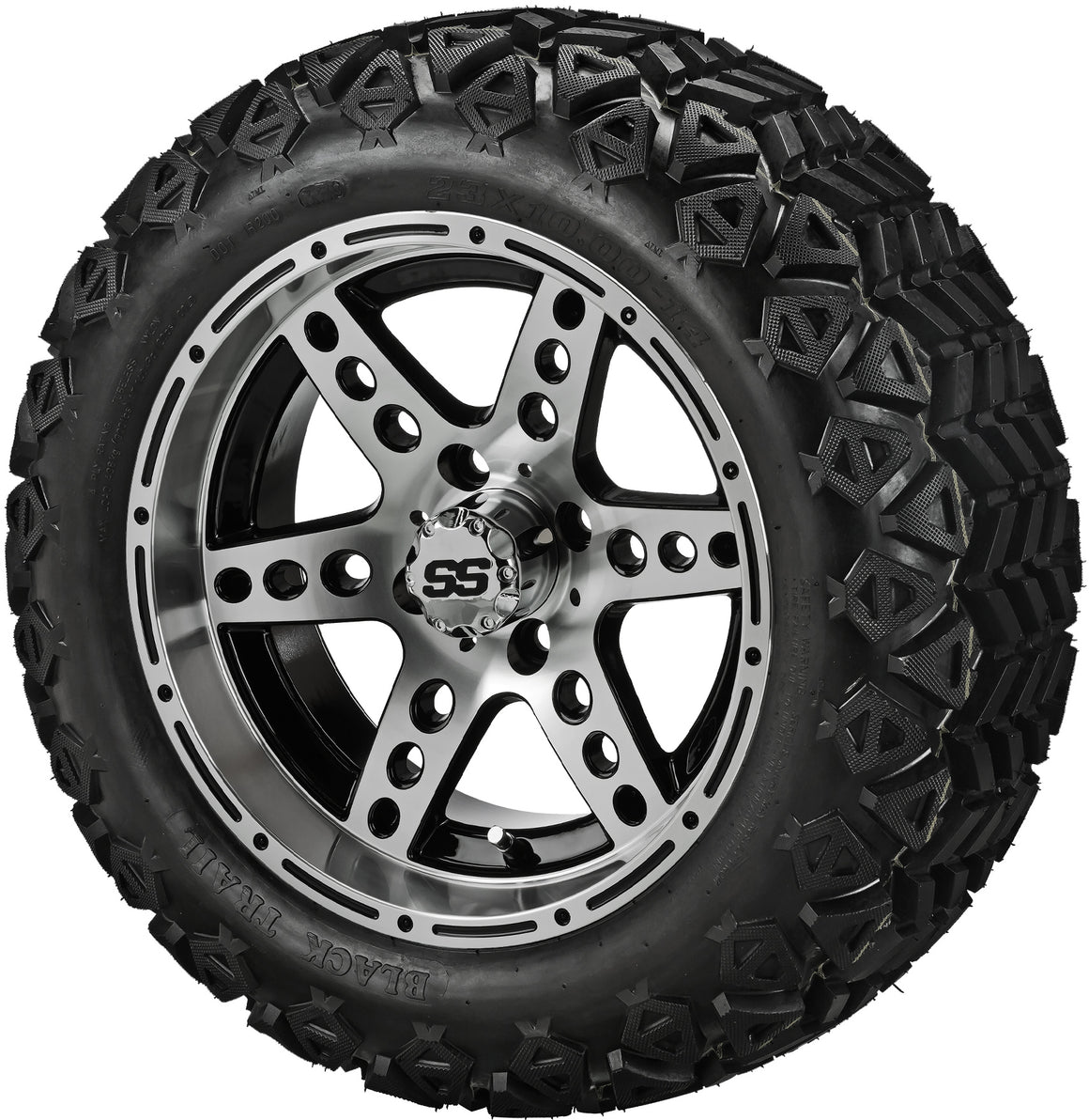 14" Chaos Wheels on 23x10.00-14 Black Trail Tires Combo