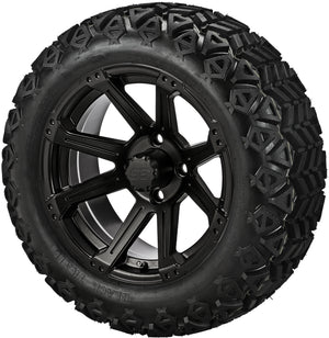 14" Rampage Wheels on 23x10.00-14 Black Trail Tires Combo