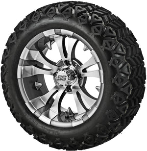 14" Warlock Wheels on 23x10.00-14 Black Trail Tires Combo