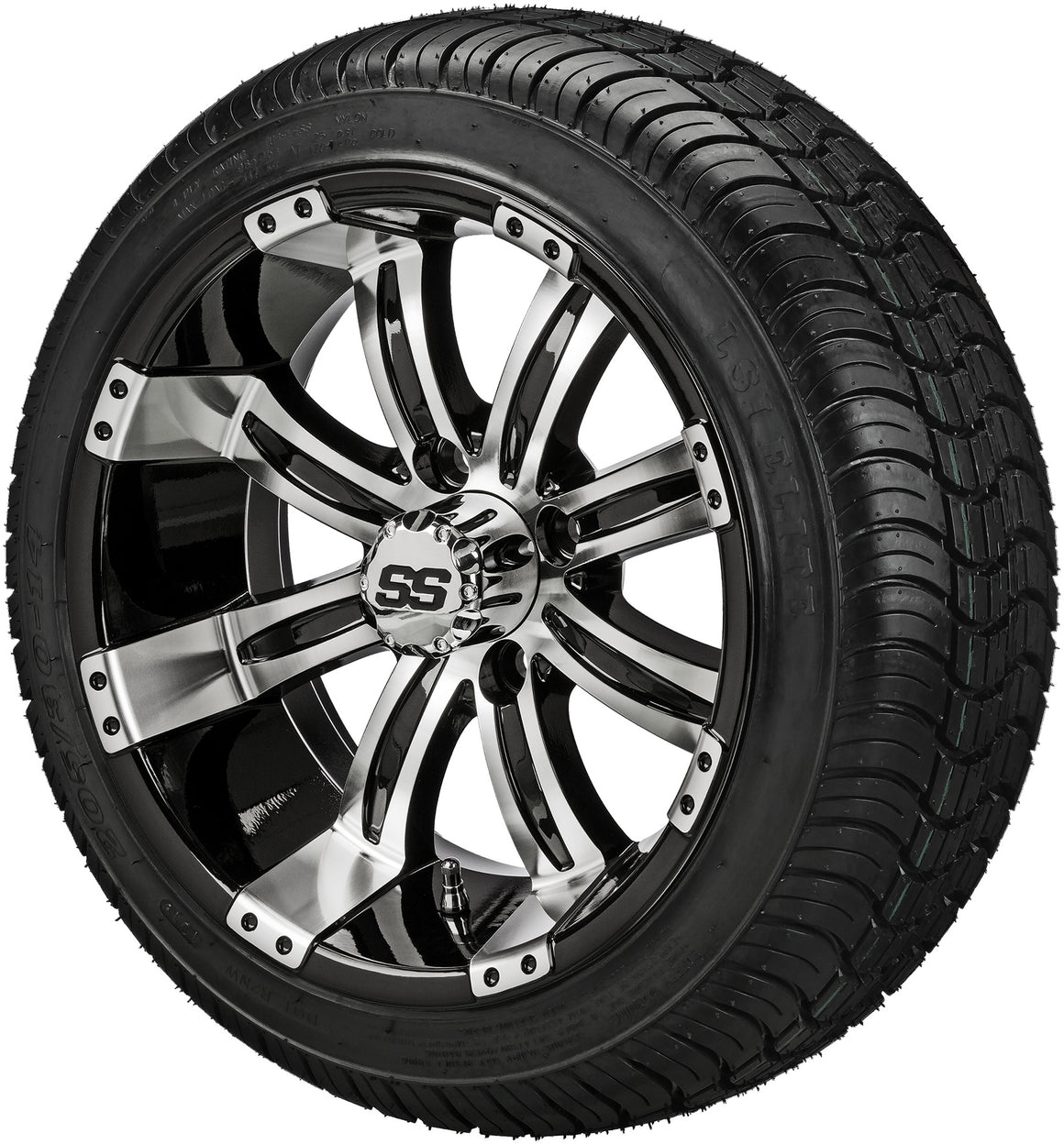 15" Casino Black/Machined on 205/35R15 LSI Elite Radial Tires