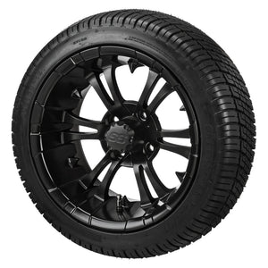 14" Warlock Matte Black Low Profile Tire & Wheel Combo