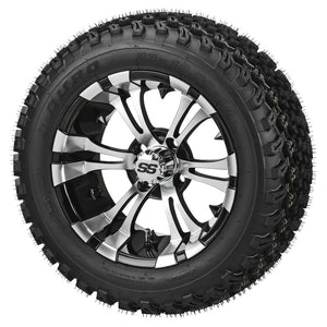 14" Warlock Black/Machined Lifted Tire & Wheel Combo