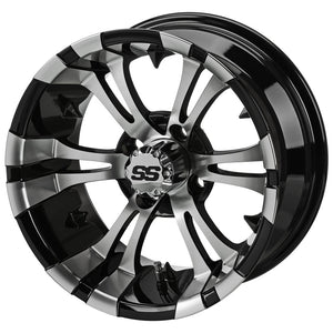 14" Warlock Black/Machined Low Profile Tire & Wheel Combo